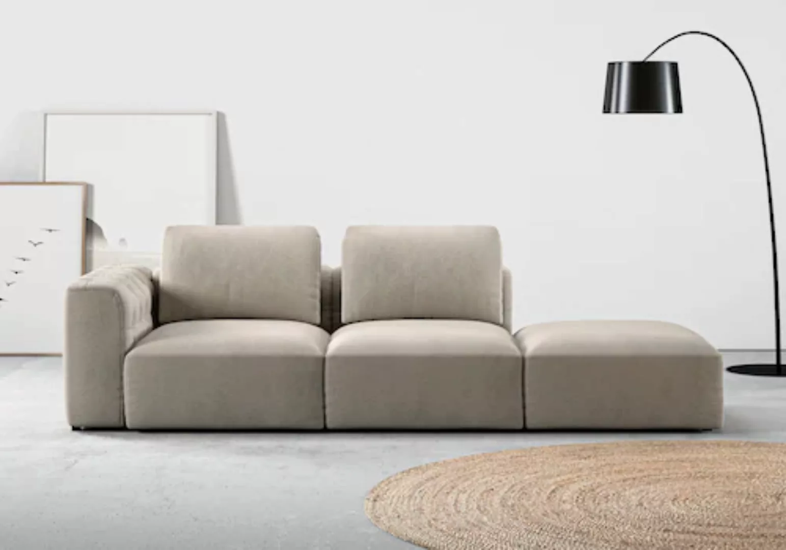 RAUM.ID Chaiselongue »Cushid«, Modul-Sofa, bestehend aus 2-Sitzer und Hocke günstig online kaufen