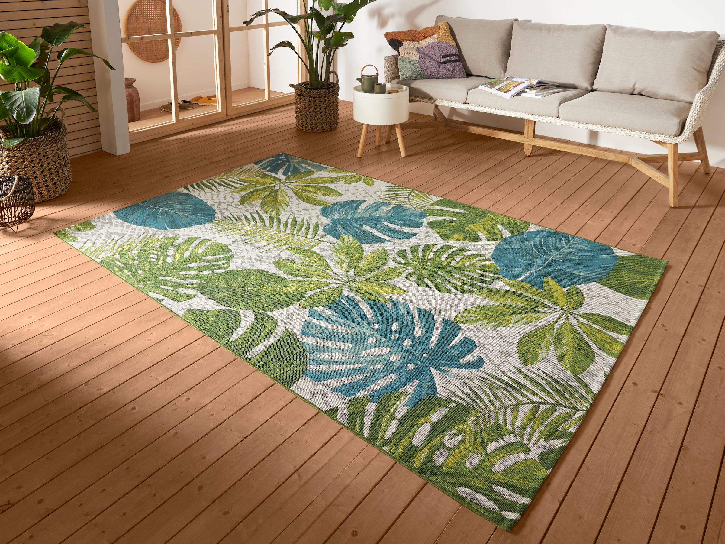 HANSE Home Outdoorteppich »Tropical Leaves«, rechteckig, 3 mm Höhe, In-& Ou günstig online kaufen