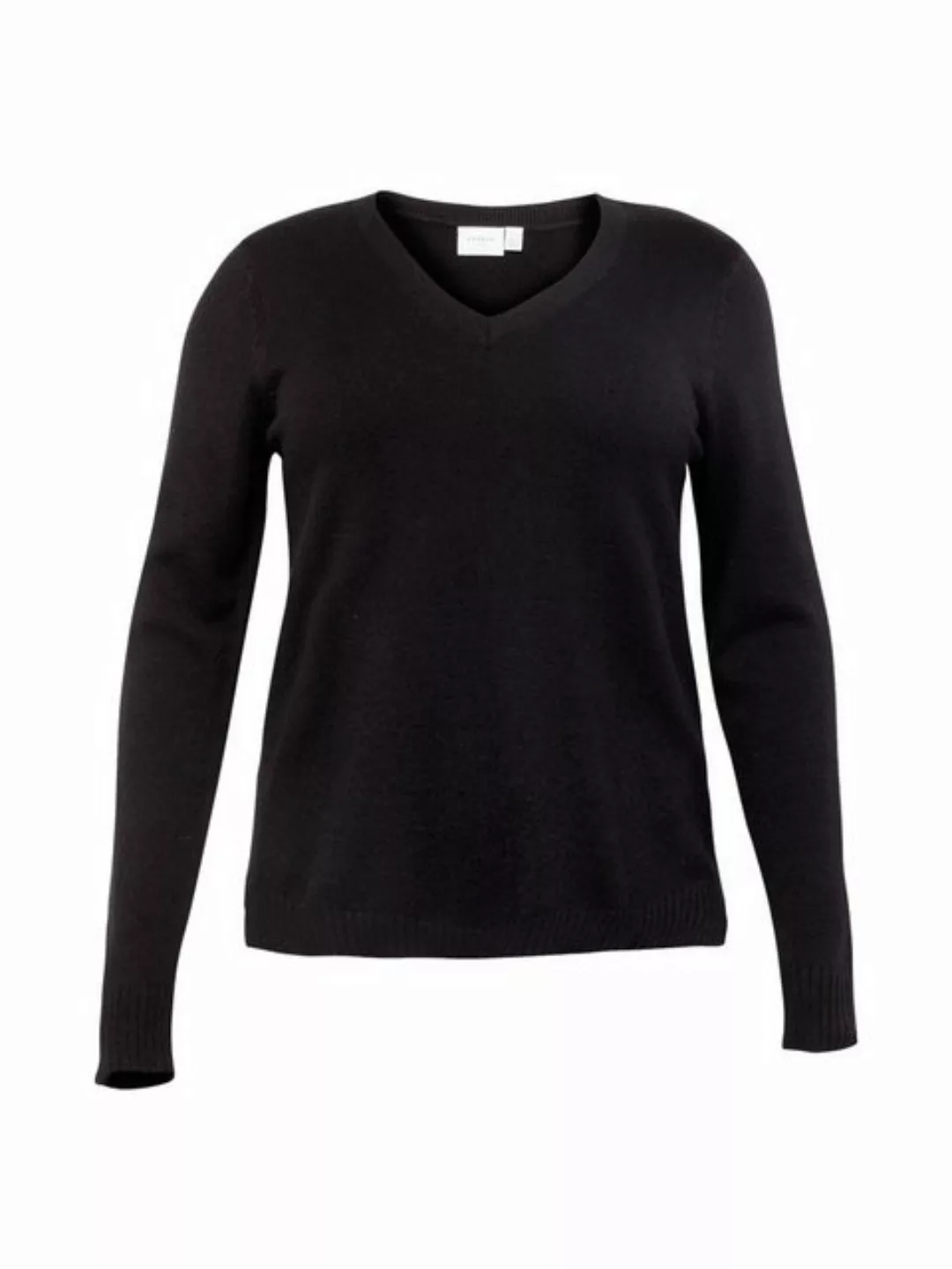 Vila Strickpullover Plus Size Strickpullover Basic V-Neck VIRIL 6180 in Sch günstig online kaufen