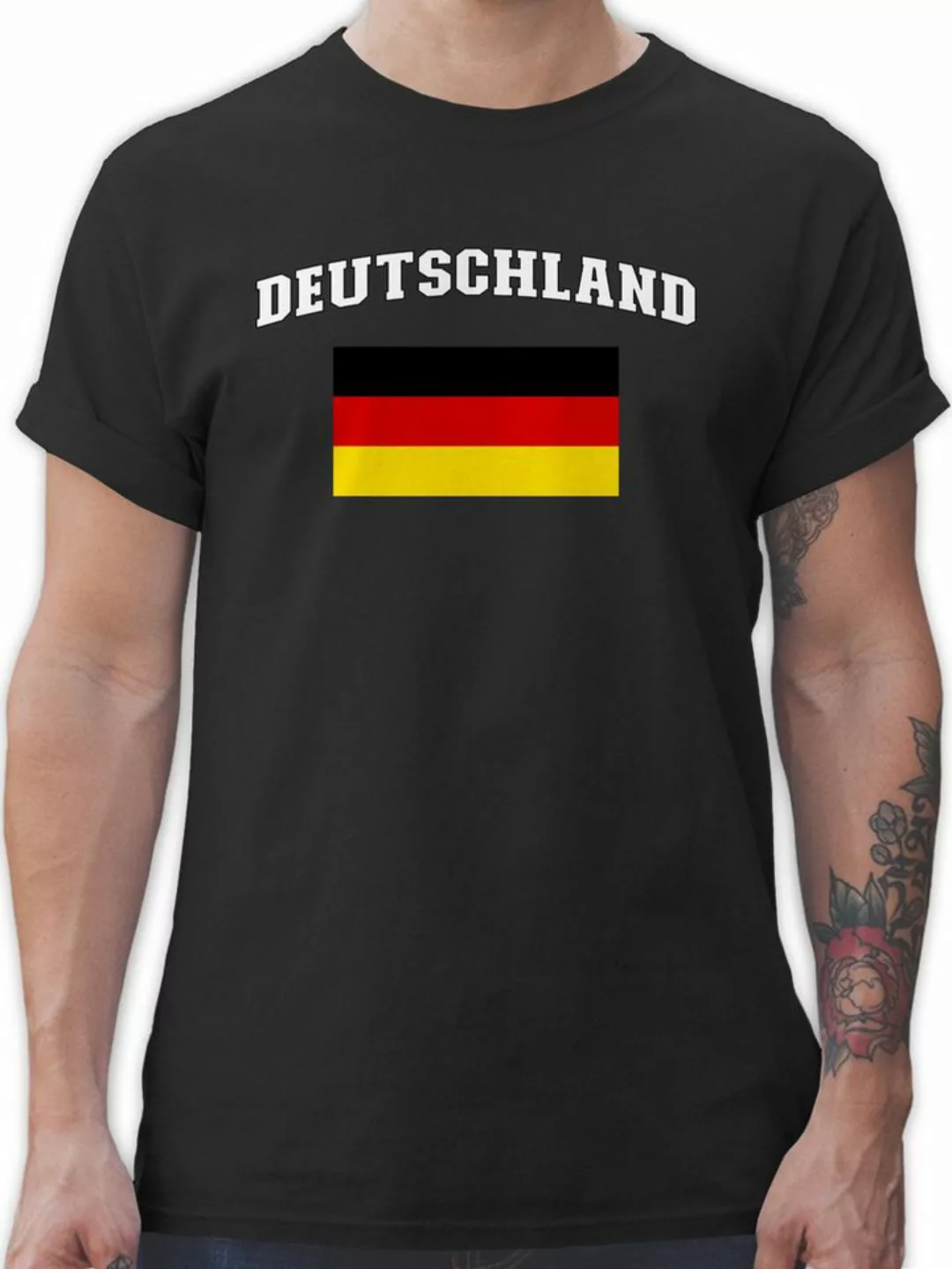 Shirtracer T-Shirt Deutschland Schriftzug mit Flagge, Germany, BRD, Deutsch günstig online kaufen