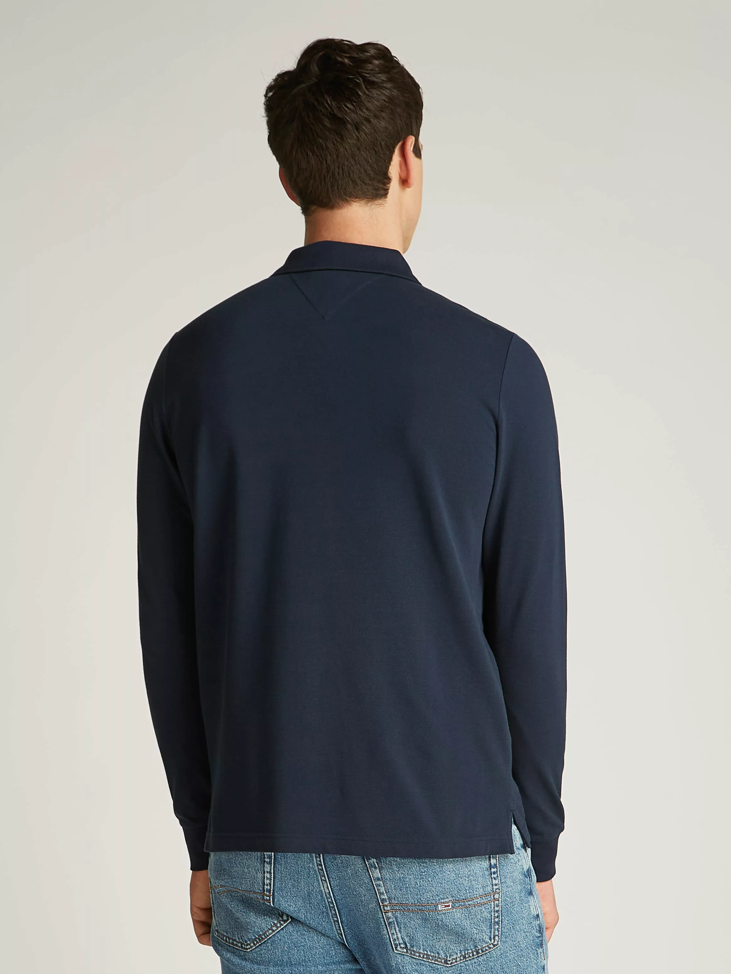 Tommy Jeans Plus Langarm-Poloshirt "TJM SLIM PLACKET POLO LS EXT", in Große günstig online kaufen