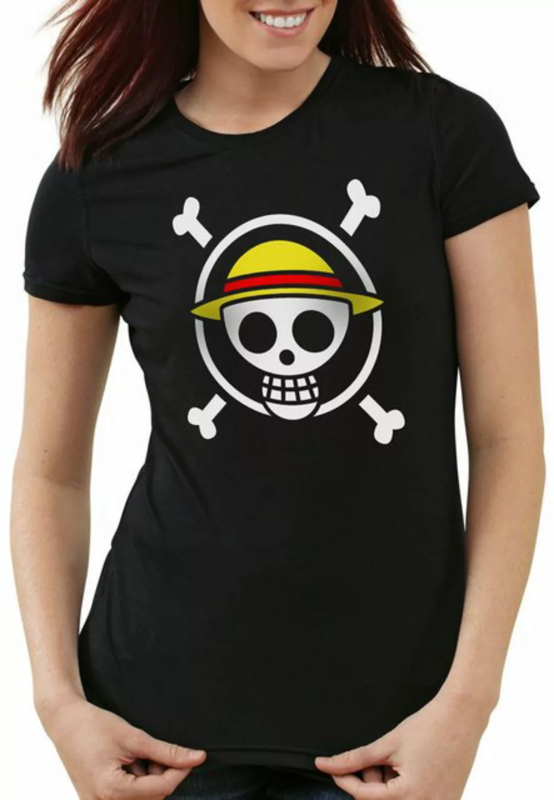 style3 T-Shirt Jolly Roger one piece japan anime luffy manga monkey ruffy günstig online kaufen