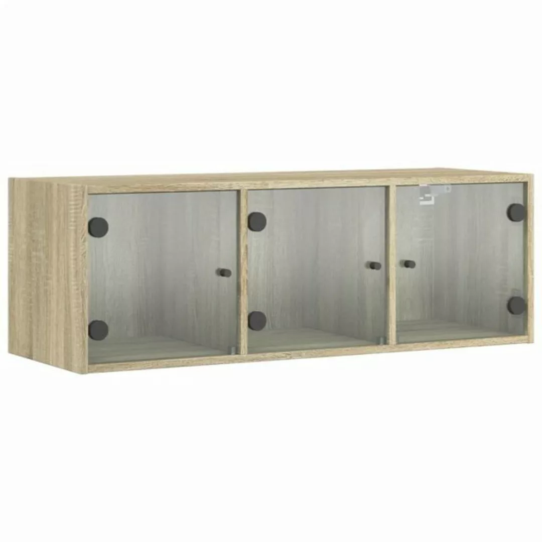 vidaXL Fächerschrank Wandschrank mit Glastüren Sonoma-Eiche 102x37x35 cm (1 günstig online kaufen