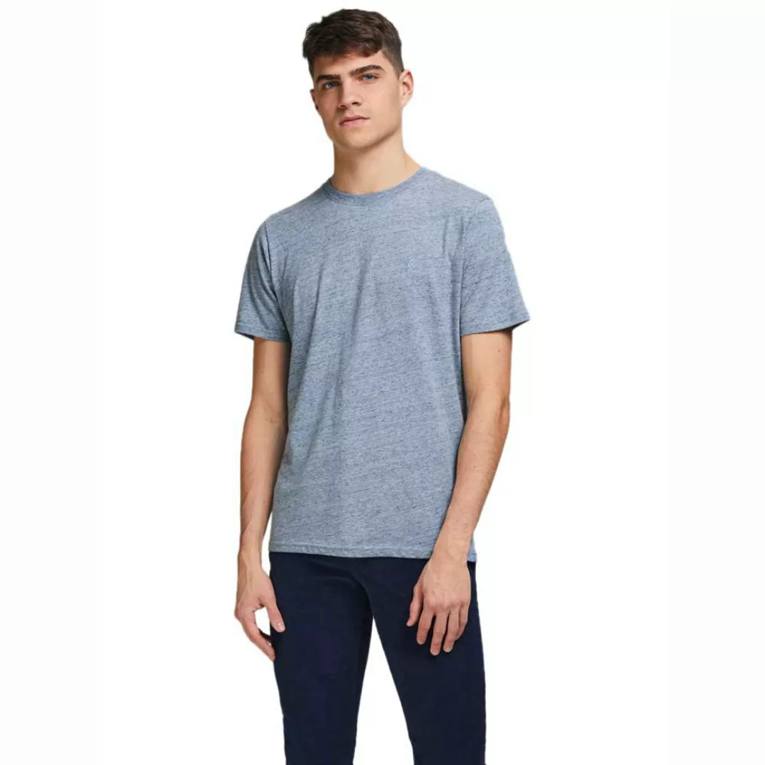 Jack & Jones Melange Kurzärmeliges T-shirt L Maritime Blue / Detail Melange günstig online kaufen