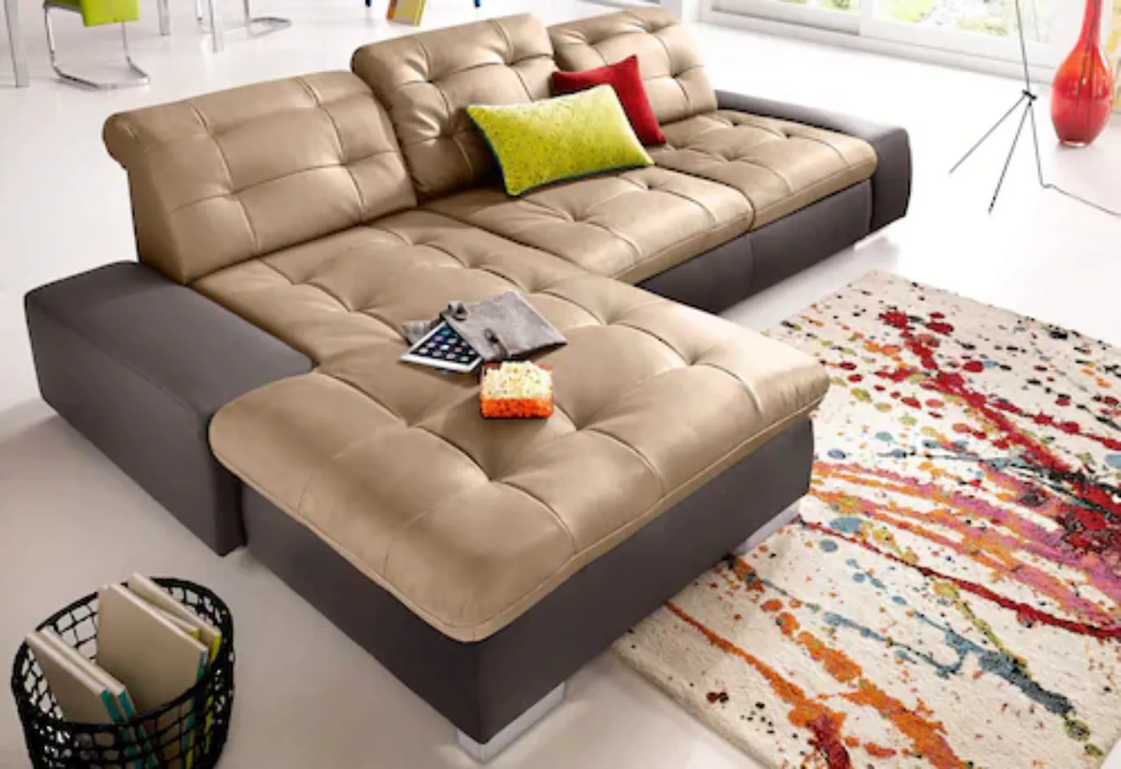 sit&more Ecksofa »Palomino L-Form«, wahlweise XL oder XXL und mit Bettfunkt günstig online kaufen