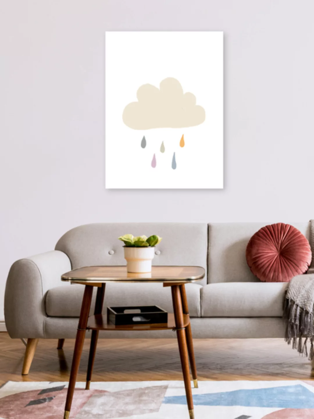 Poster / Leinwandbild - Kinderzimmer Regenbogenwolke günstig online kaufen