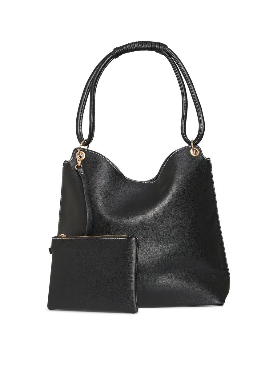 VILA Kunstleder Shopper Tasche Damen Schwarz günstig online kaufen