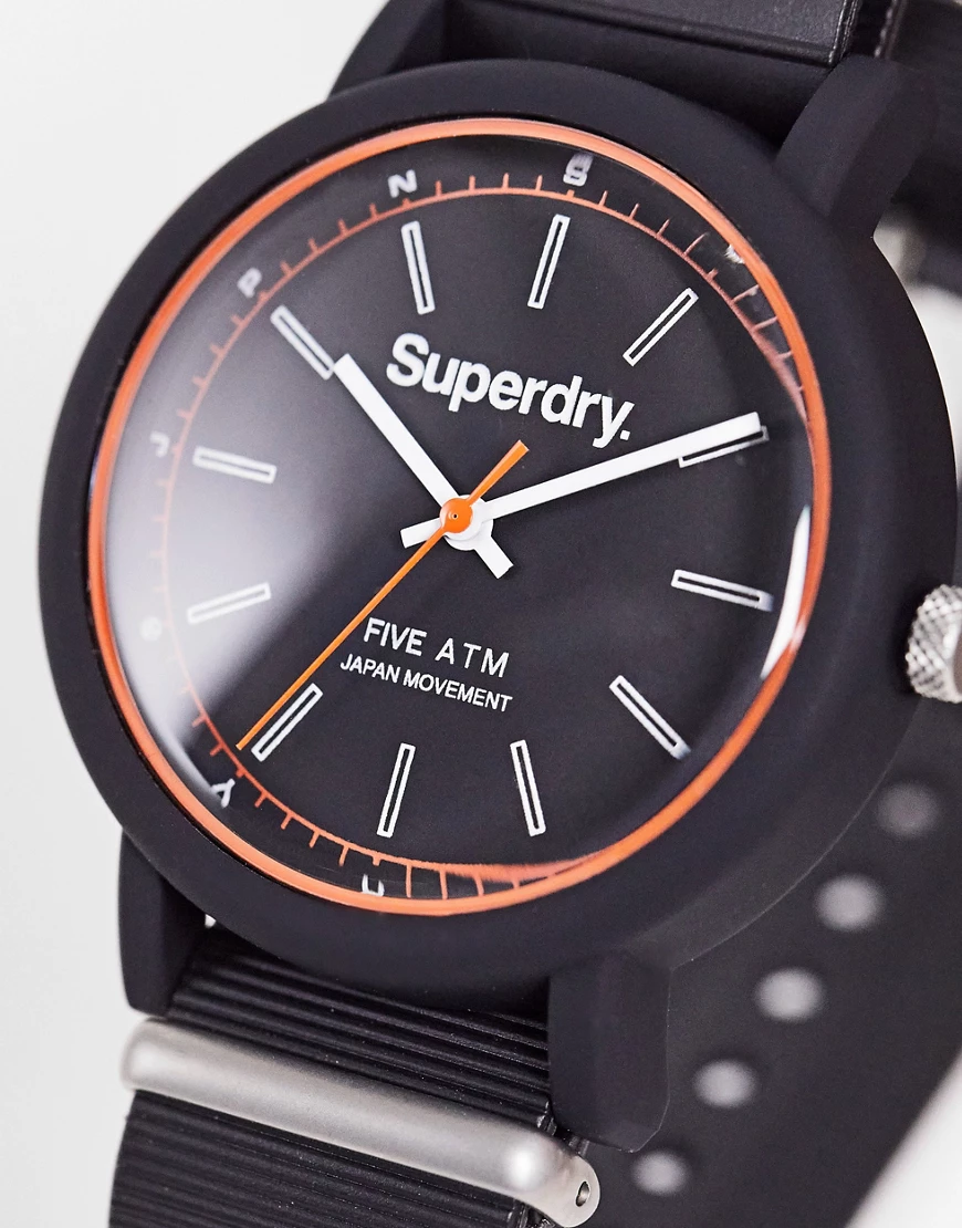 Superdry – Campus – Armbanduhr in Schwarz günstig online kaufen
