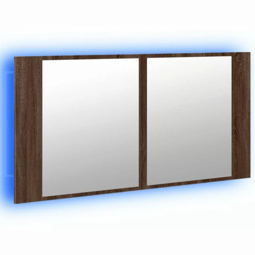 vidaXL Badezimmerspiegelschrank LED-Spiegelschrank Braun Eichen-Optik 90x12 günstig online kaufen