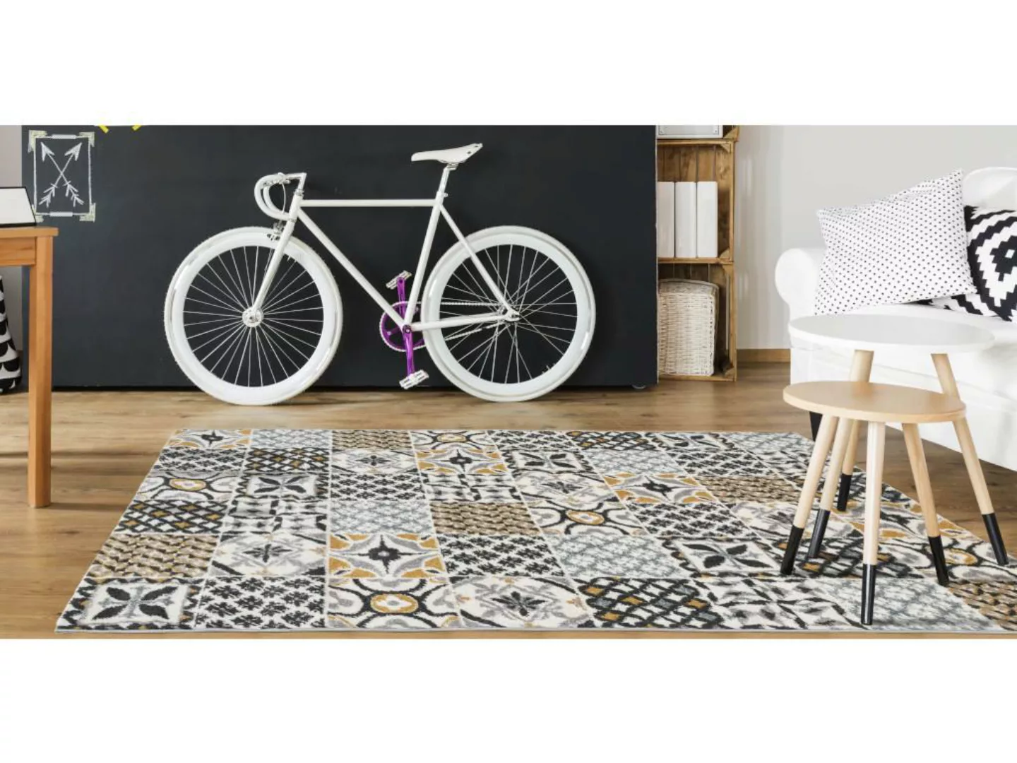 Teppich mit Fliesen-Optik - 160 x 230 cm - Mehrfarbig - ORNICO günstig online kaufen