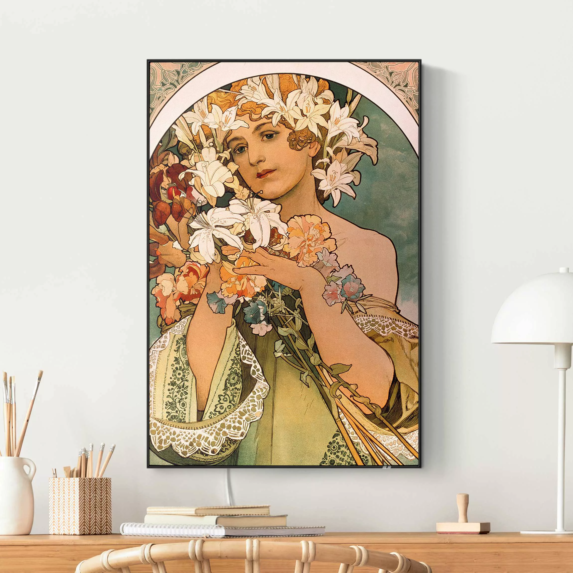 LED-Wechselbild Alfons Mucha - Blume günstig online kaufen