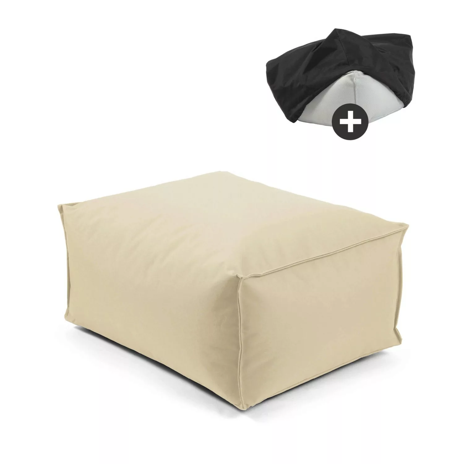 mokebo Outdoor Pouf o Hocker in Beige mit Wasserabweisender Schutzhülle Der günstig online kaufen