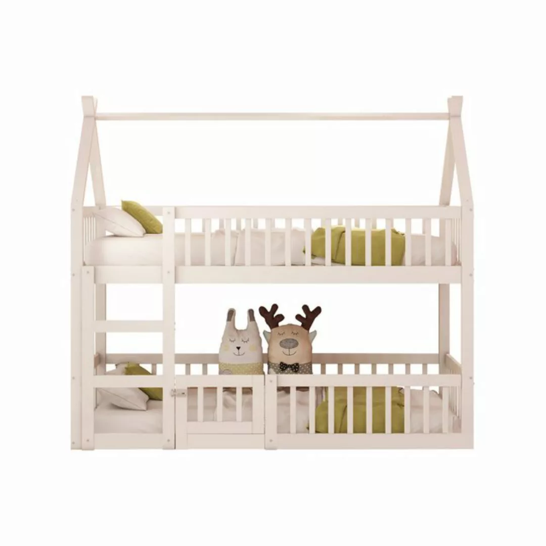 REDOM Etagenbett Jugendbett, Kinderbett mit Treppe, Loft Design (Etagenbett günstig online kaufen