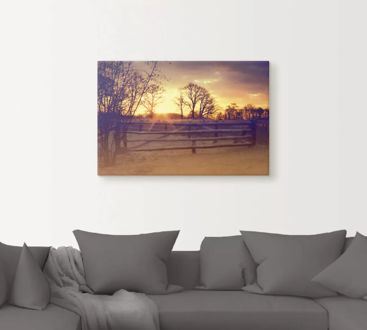 Artland Leinwandbild »Sonnenaufgang im Februar«, Sonnenaufgang & -untergang günstig online kaufen