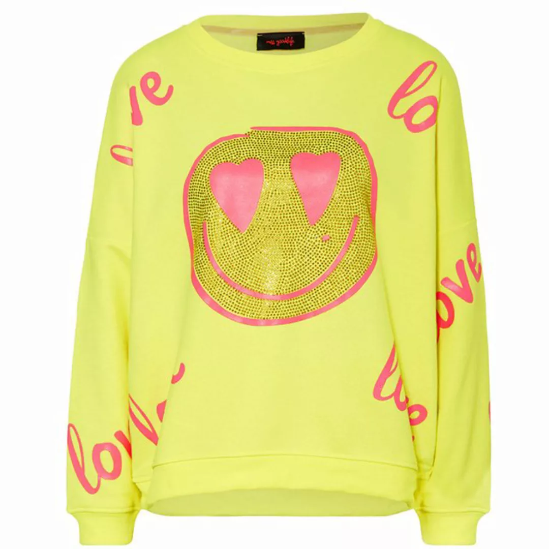 Miss Goodlife Sweatshirt MG8634-Love-Heartface-nyellow günstig online kaufen
