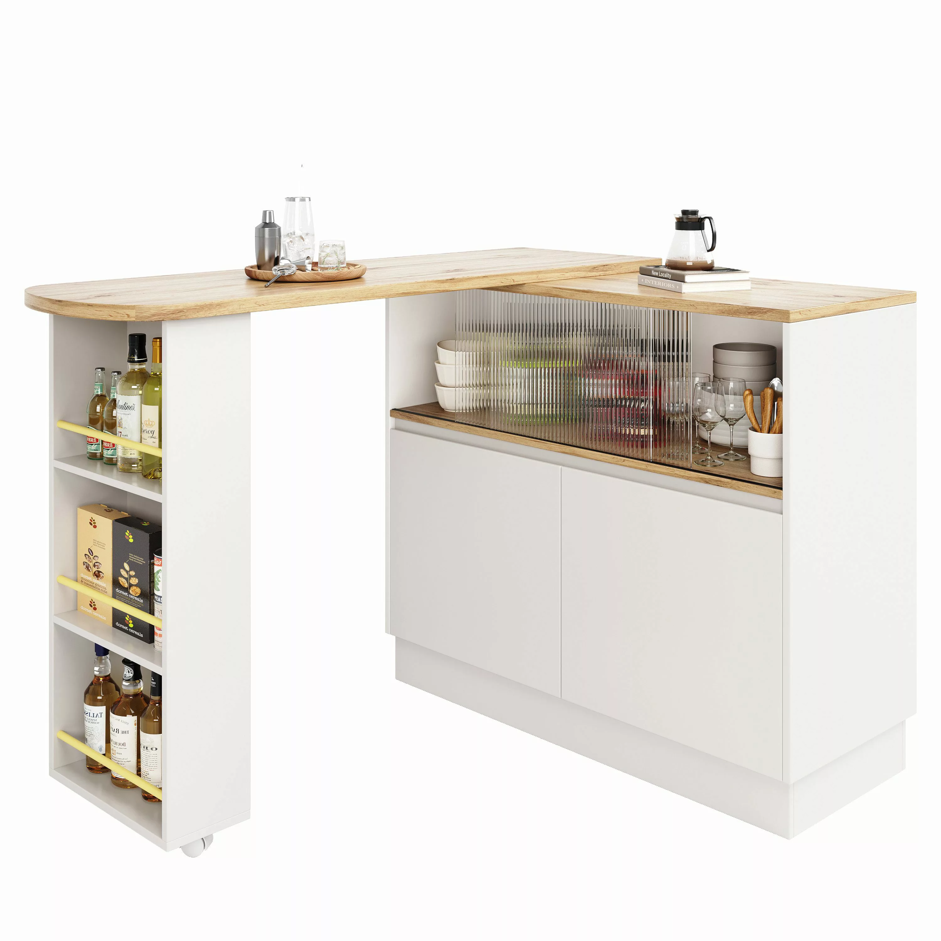 MODFU Bartisch 360° drehbare Essbar (ausziehbar günstig online kaufen