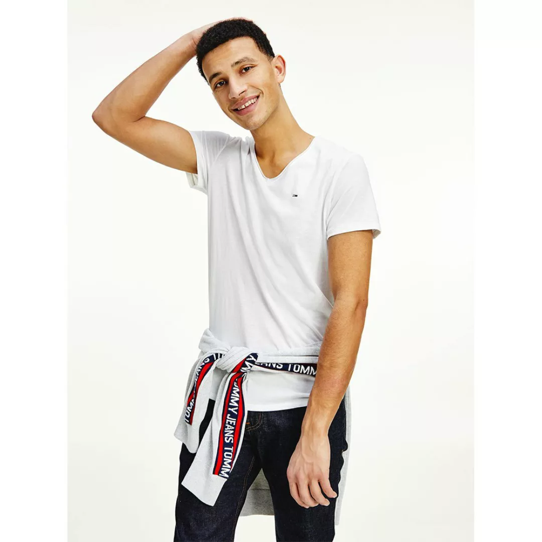 Tommy Jeans Slim Jaspe Kurzärmeliges T-shirt M White günstig online kaufen