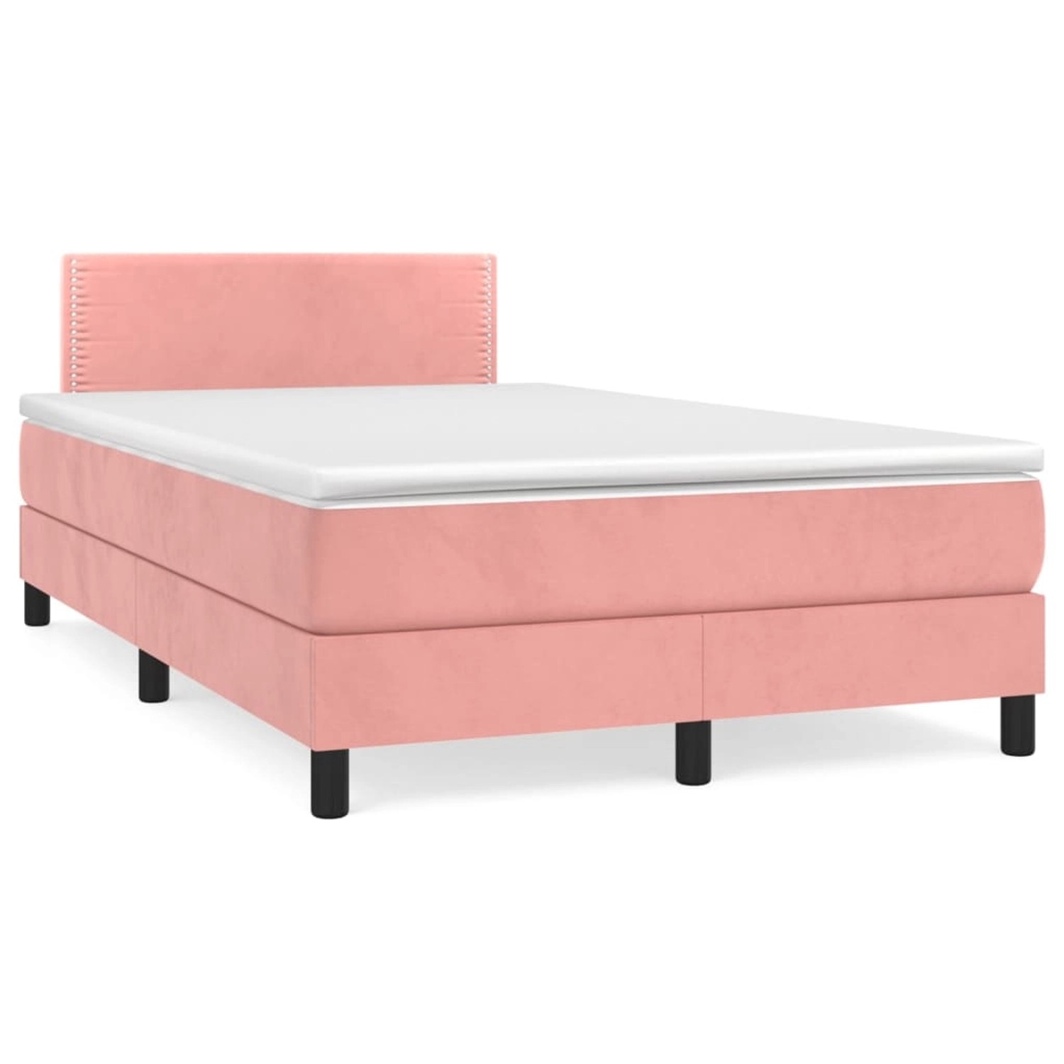 vidaXL Boxspringbett mit Matratze Rosa 120x200 cm Samt1537778 günstig online kaufen