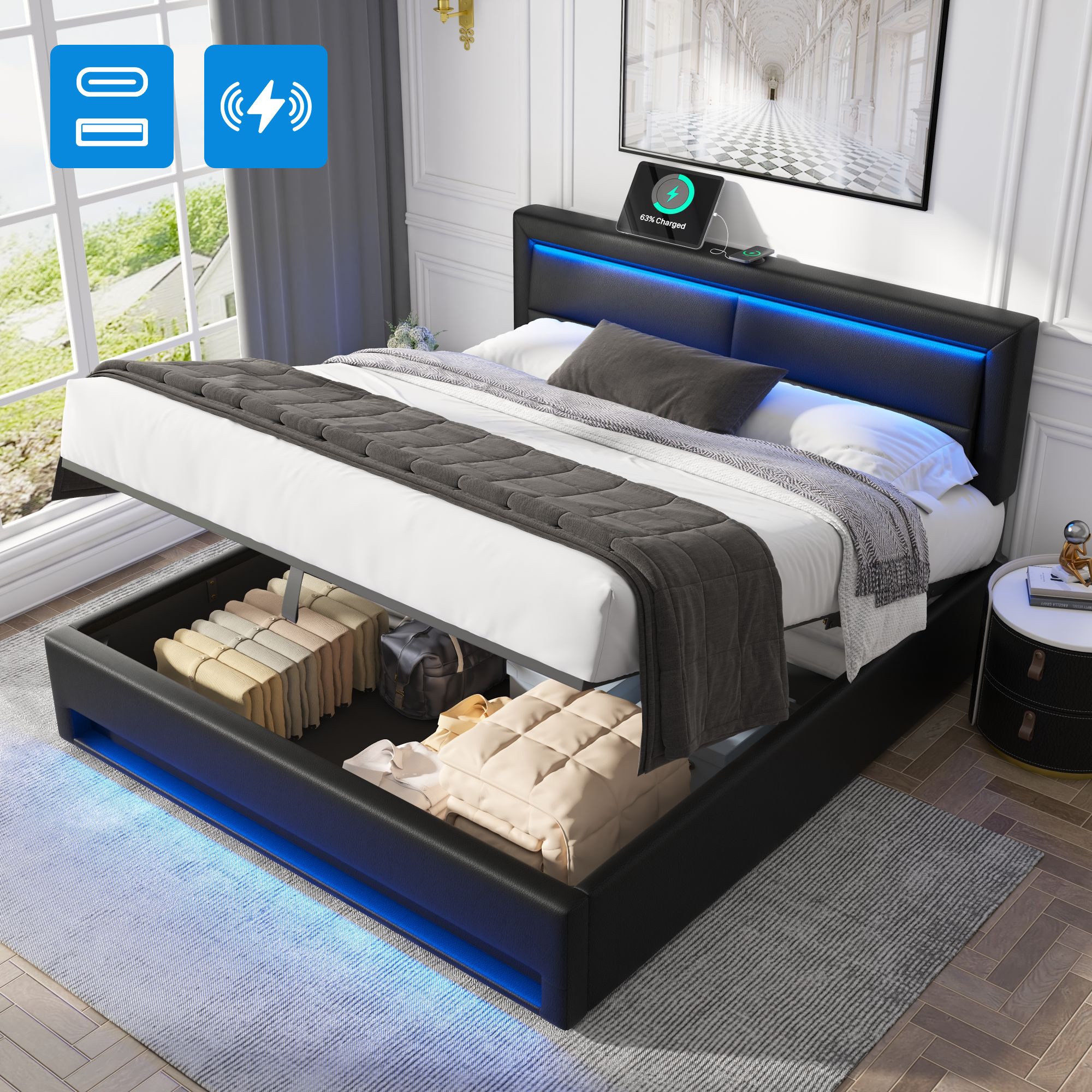 HAUSS SPOLE Polsterbett 160x200cm, mit USB-Anschluss, günstig online kaufen