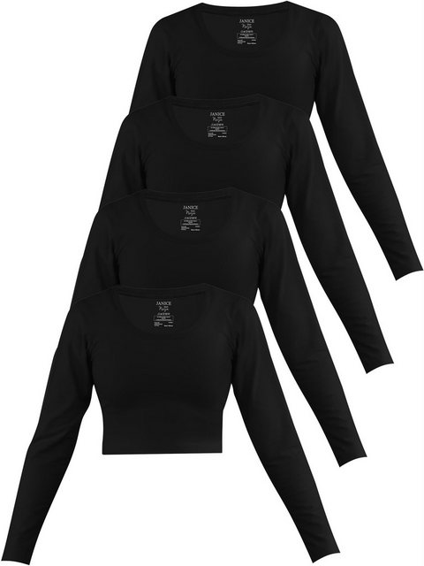 Janice Langarmshirt 4 x Damen crop Langarmshirt Nerja Kurzer Pullover aus B günstig online kaufen