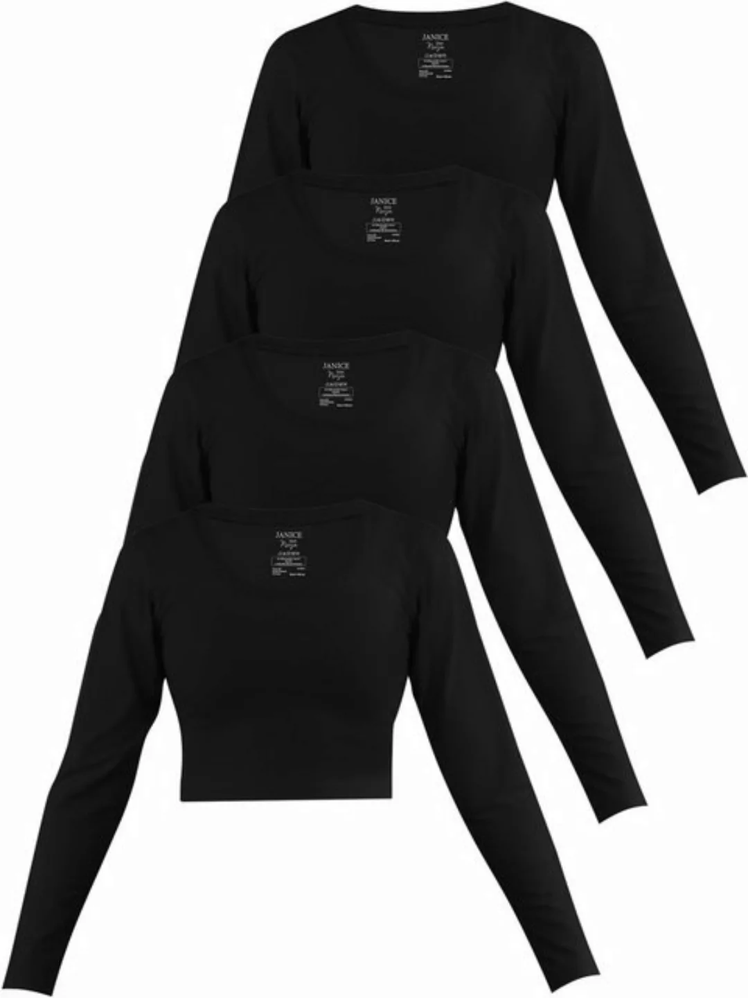 Janice Langarmshirt 4 x Damen crop Langarmshirt Nerja Kurzer Pullover aus B günstig online kaufen