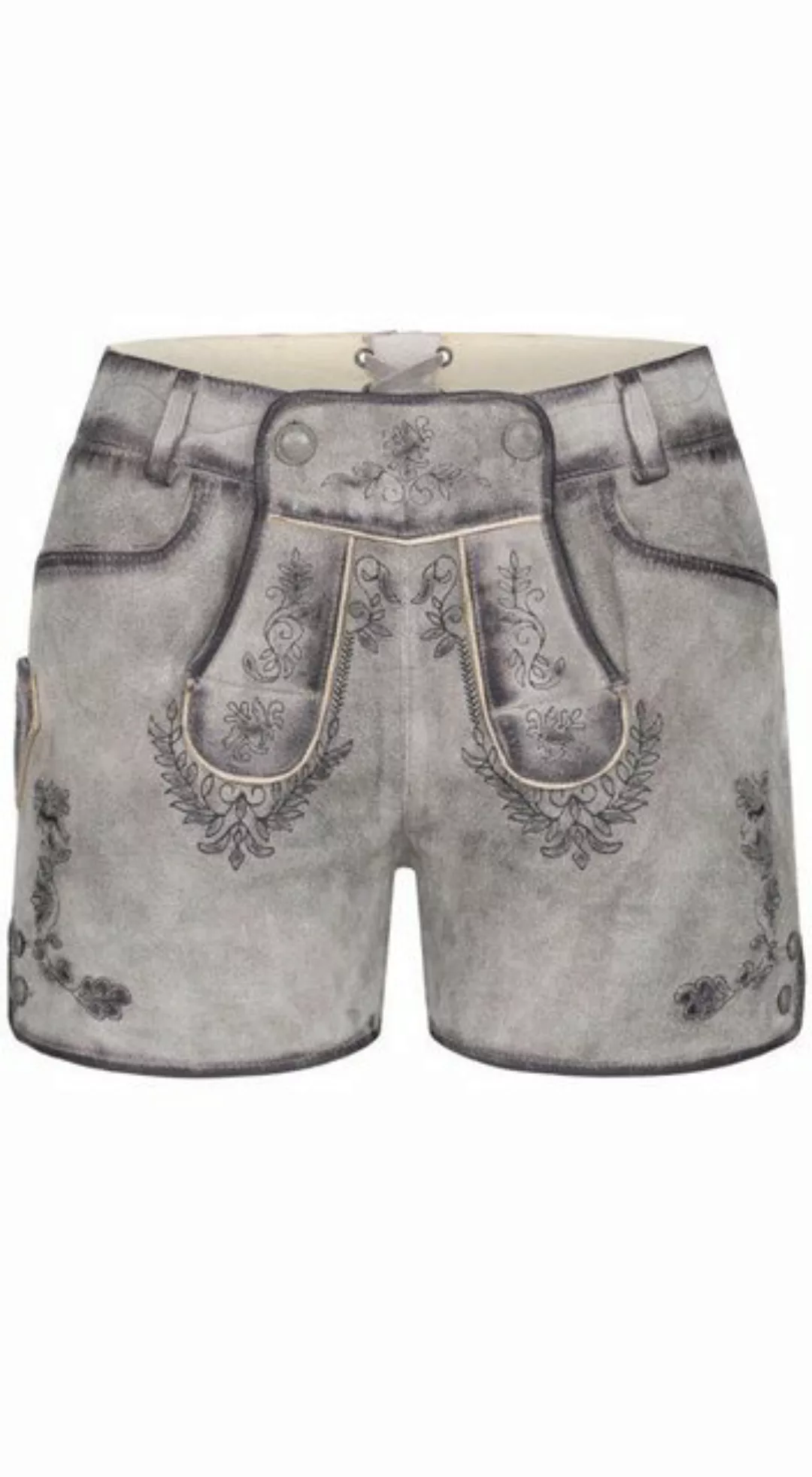 Nübler Trachtenlederhose Lederhose Hotpant Tiana in Silber von Nübler günstig online kaufen