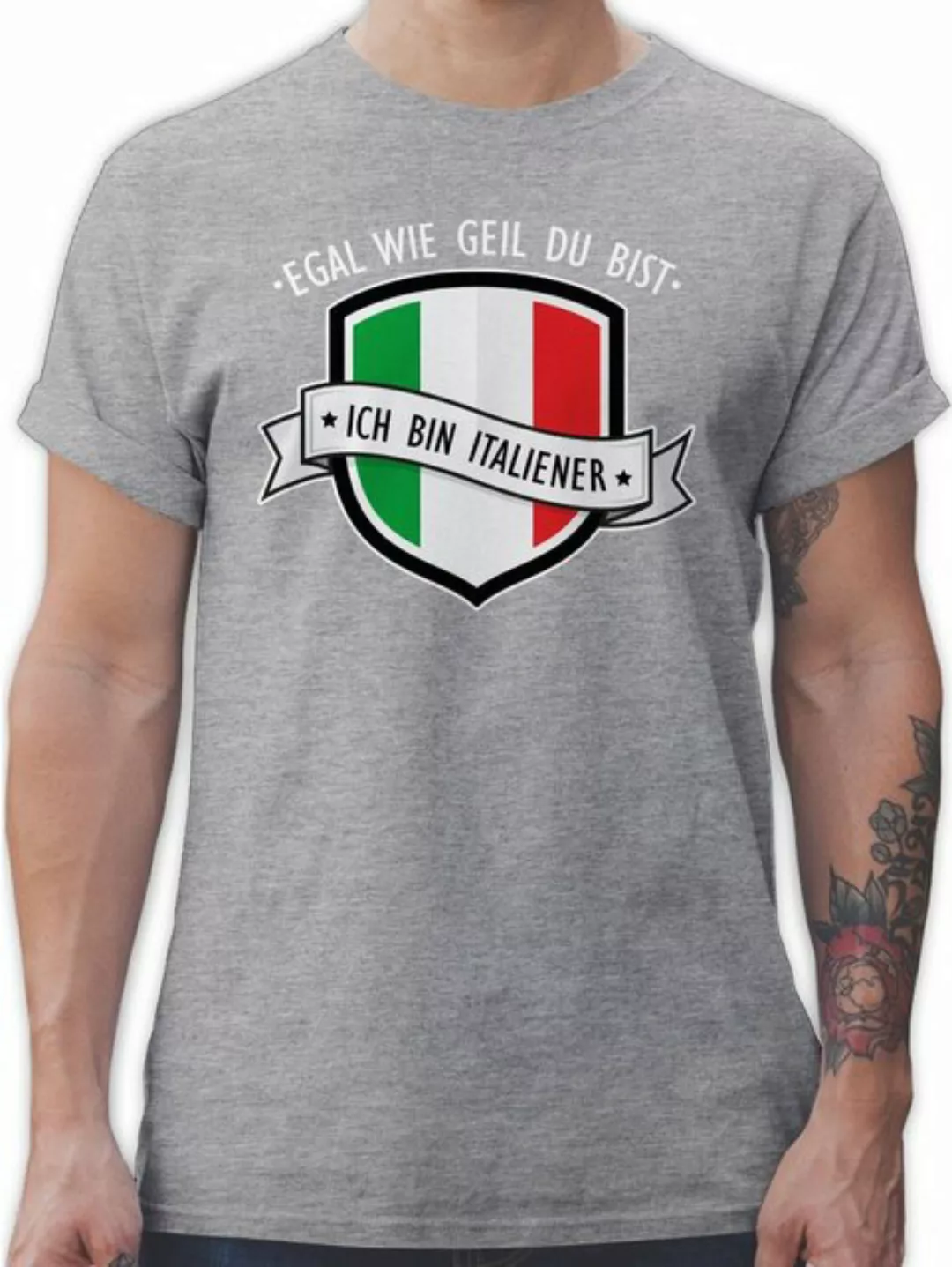 Shirtracer T-Shirt Egal wie geil du bist - ich bin Italiener Länder Wappen günstig online kaufen