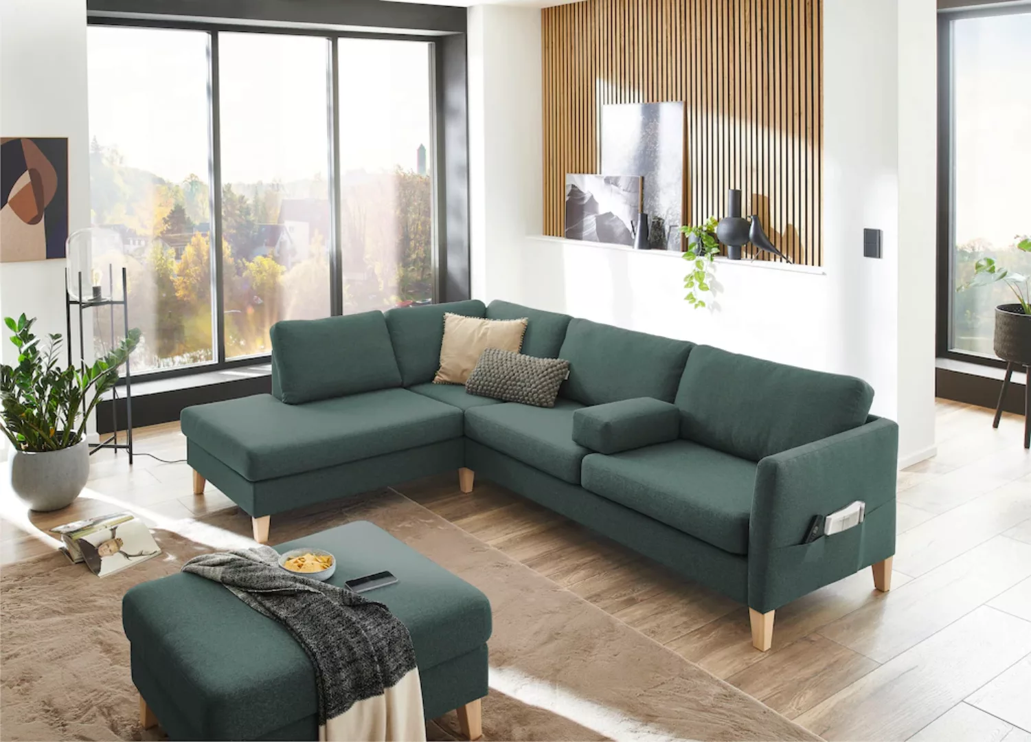 ATLANTIC home collection Ecksofa "Mailo L-Form", mit Seitentaschen und Otto günstig online kaufen