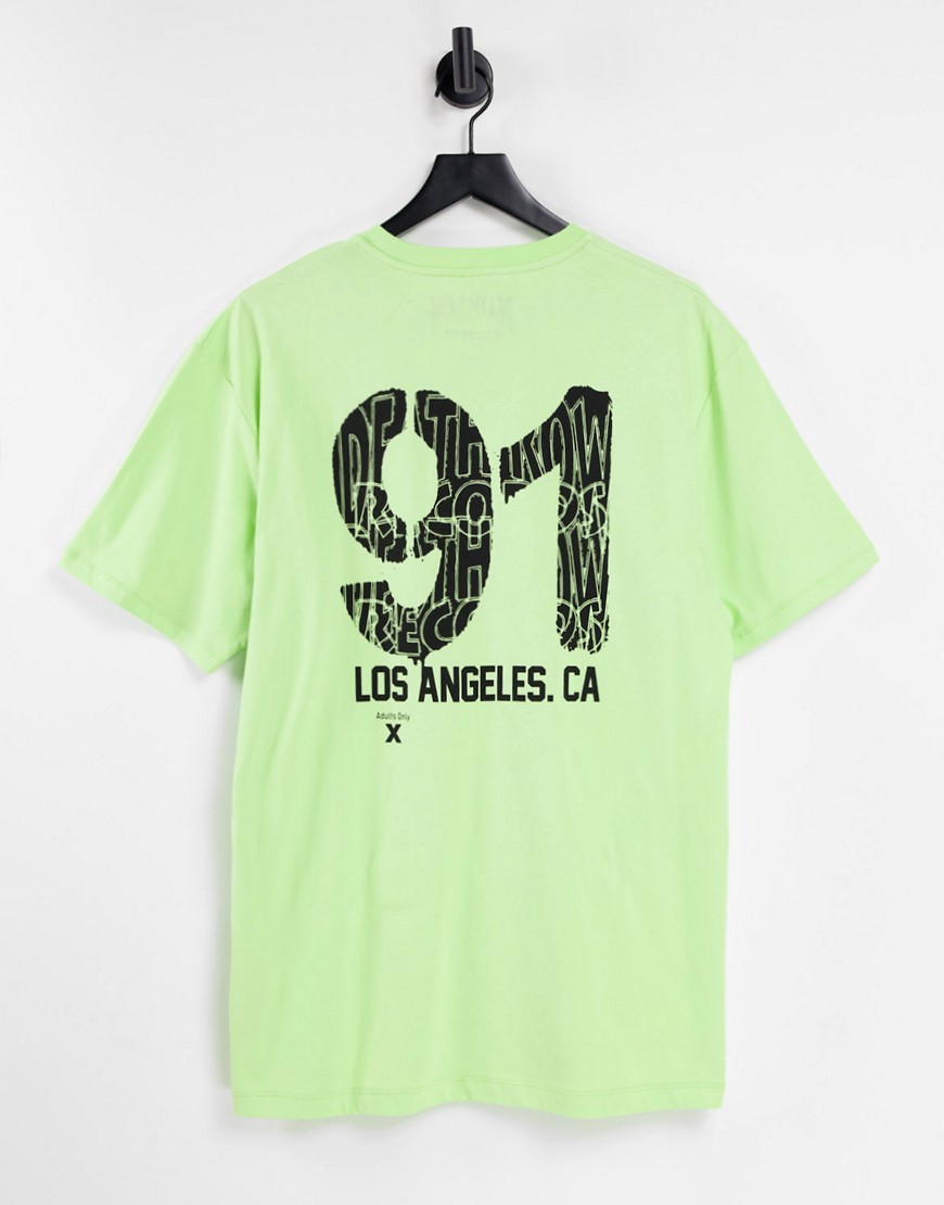 Topman – Oversize-T-Shirt in Grün mit „Death Row 91“-Print auf Vorder- und günstig online kaufen