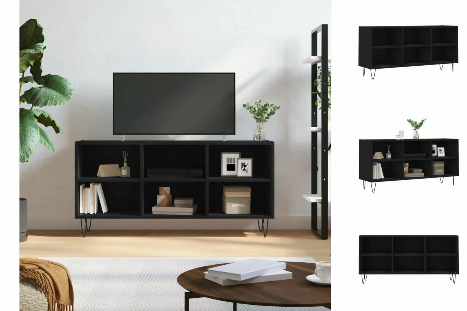 vidaXL TV-Schrank TV-Schrank Schwarz 103,5x30x50 cm Spanplatte günstig online kaufen