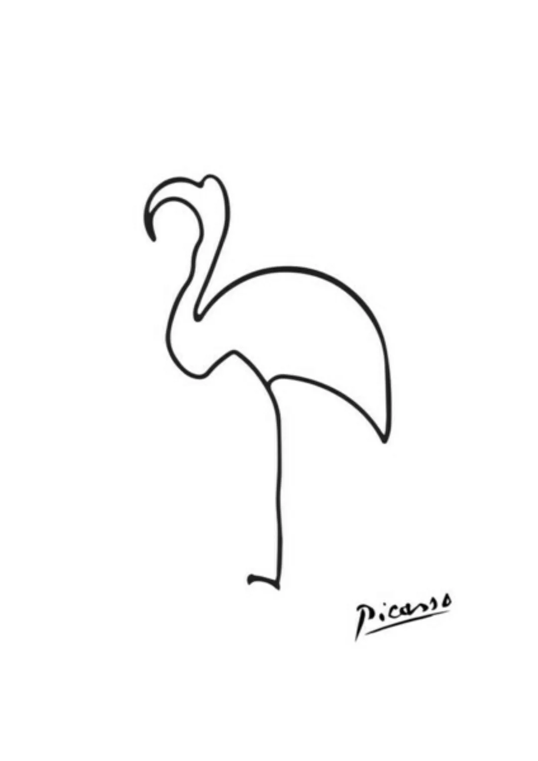 Poster / Leinwandbild - Picasso Flamingo günstig online kaufen
