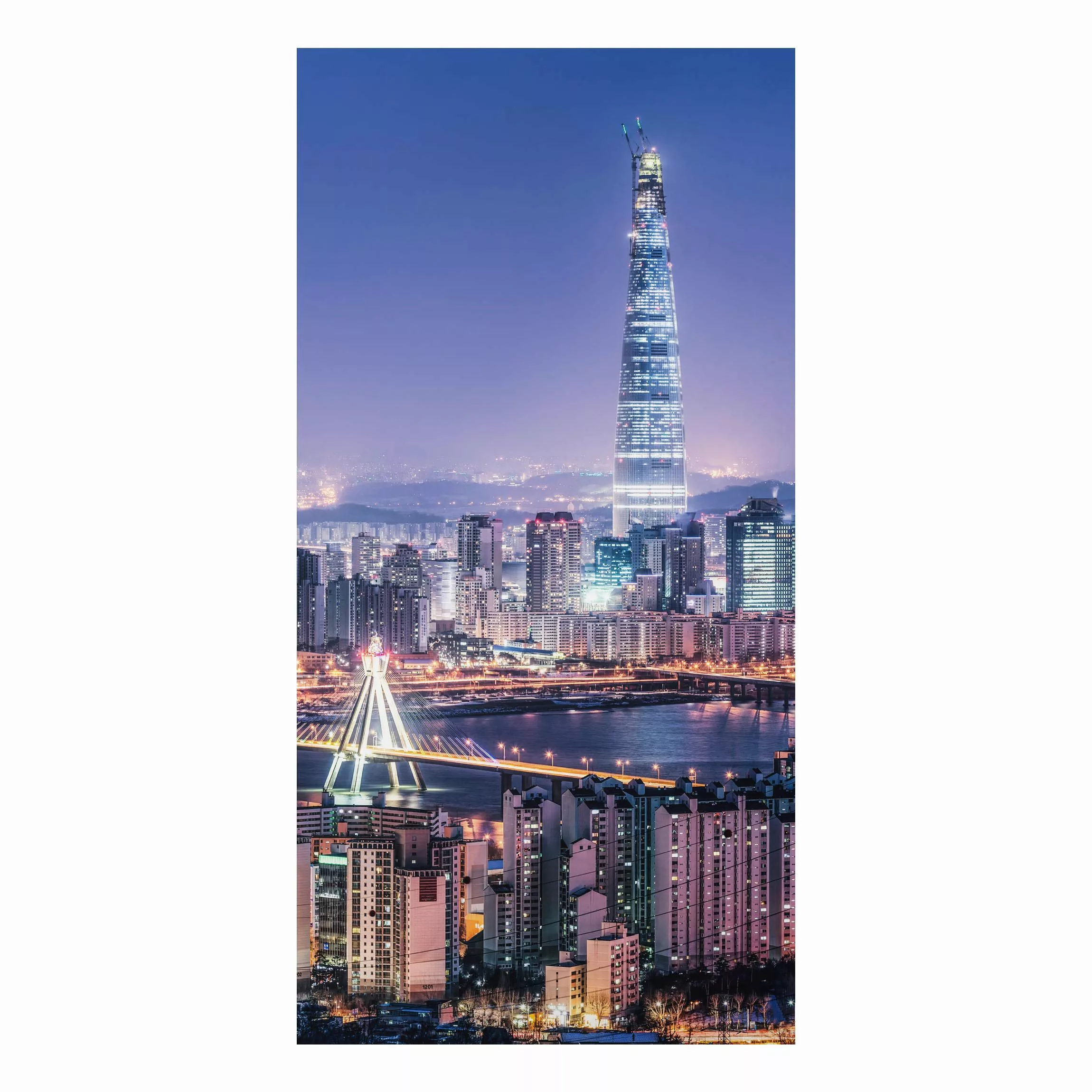 Alu-Dibond Bild Lotte World Tower bei Nacht günstig online kaufen