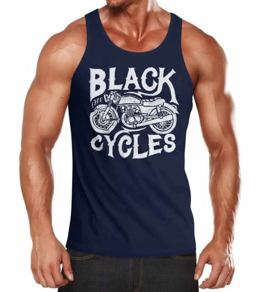 Neverless Tanktop Herren Tank Top Motorrad Biker Vintage Retro mit Print günstig online kaufen