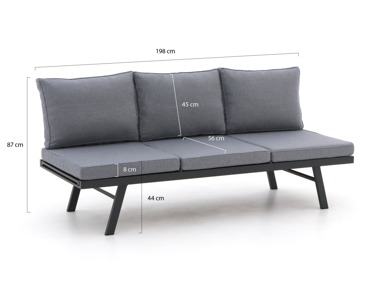 Forza Vadena Gartensofa verstellbar 198 cm günstig online kaufen