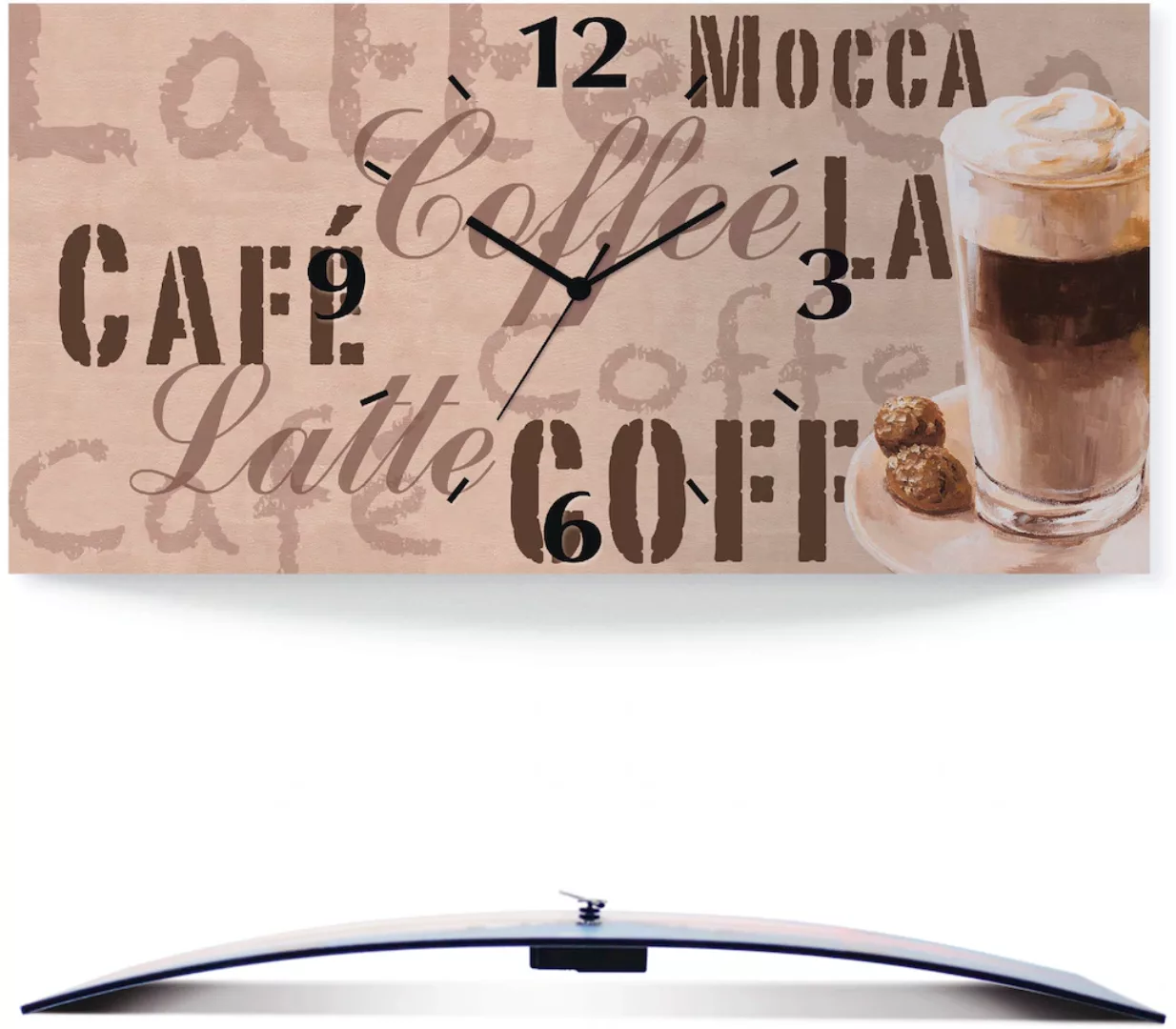 Artland Wanduhr "Kaffee - Latte Macchiato", 3D Optik gebogen, mit Quarz- od günstig online kaufen