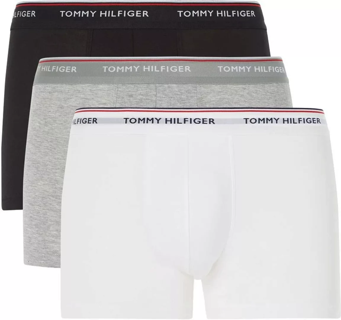 Tommy Hilfiger 3-er Stretch Trunks Weiß, Grau, Schwarz günstig online kaufen