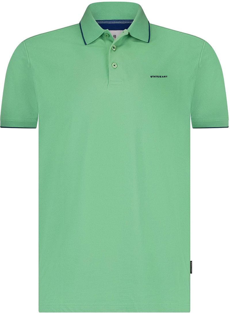 State of Art Poloshirt Piqué Hellgrün - Größe M günstig online kaufen
