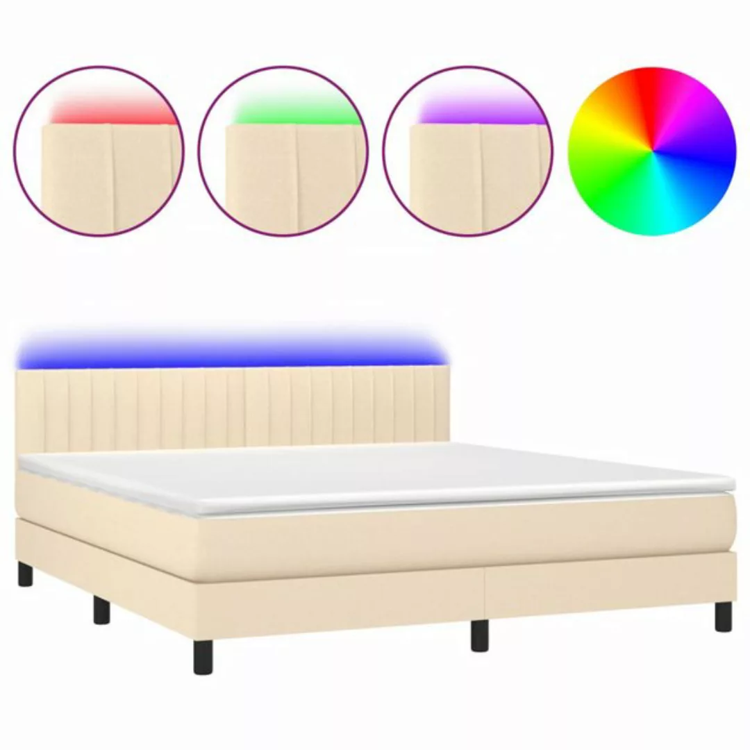 vidaXL Boxspringbett Bett Boxspringbett komplett mit Matratze & LED Stoff ( günstig online kaufen