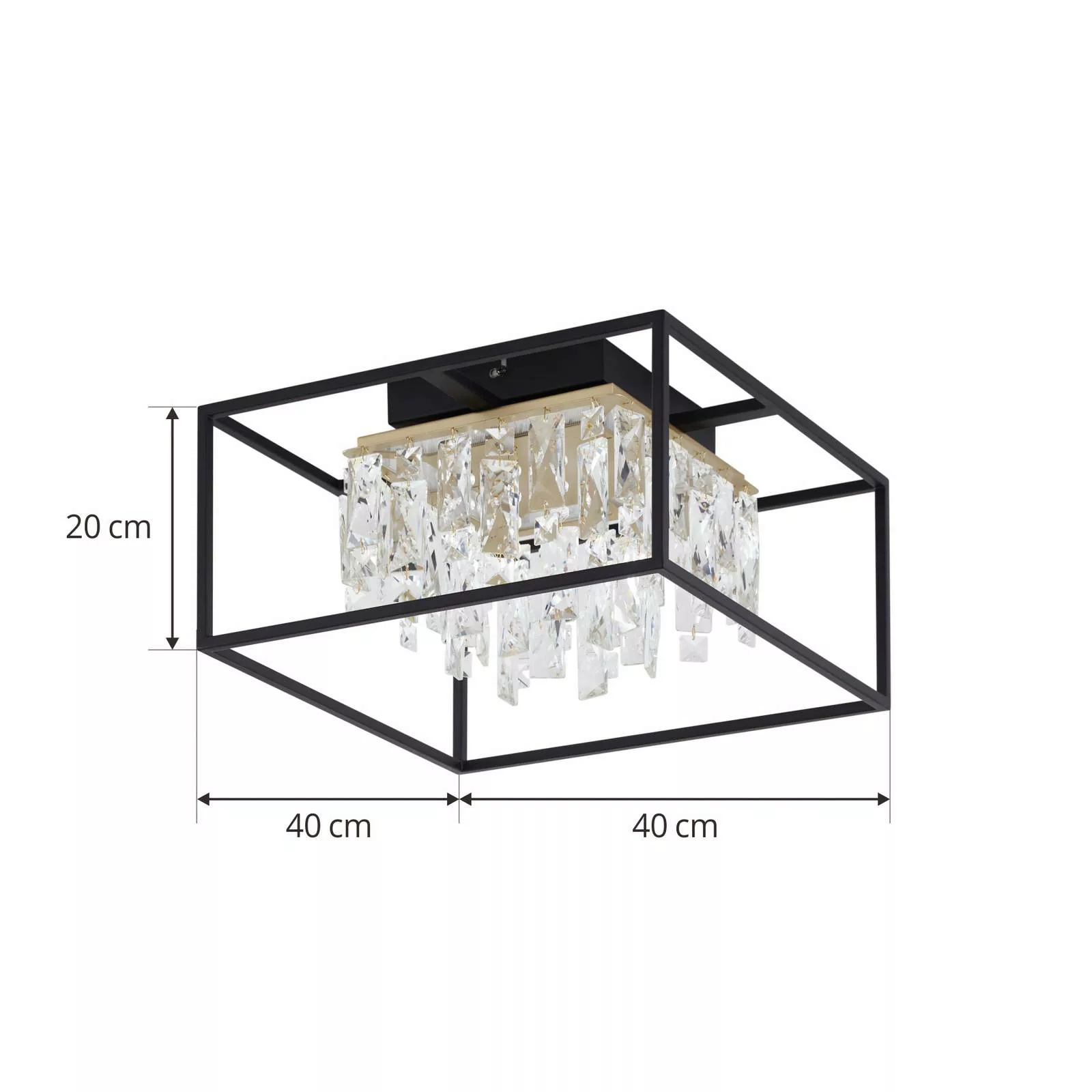 Lucande LED-Deckenlampe Kassi, schwarz, Eisen, dimmbar, 40cm günstig online kaufen