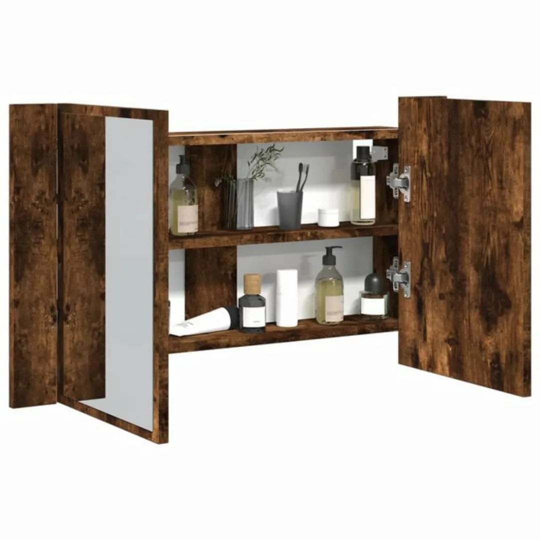 vidaXL Spiegelschrank LED-Spiegelschrank Räuchereiche 80x12x45 cm Acryl günstig online kaufen