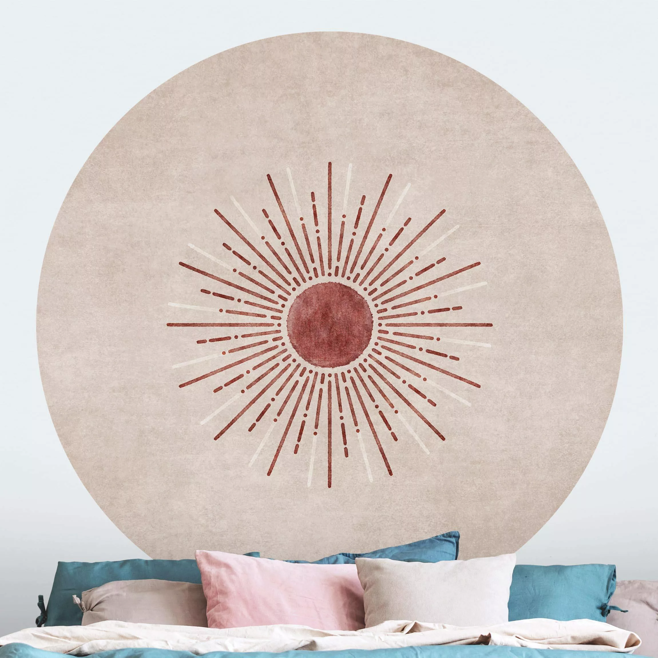 Runde Tapete selbstklebend Boho Sonne I günstig online kaufen
