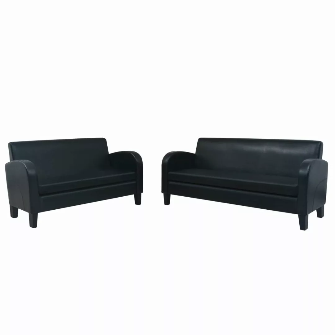 Sofa-set 2-tlg. Kunstleder Schwarz günstig online kaufen