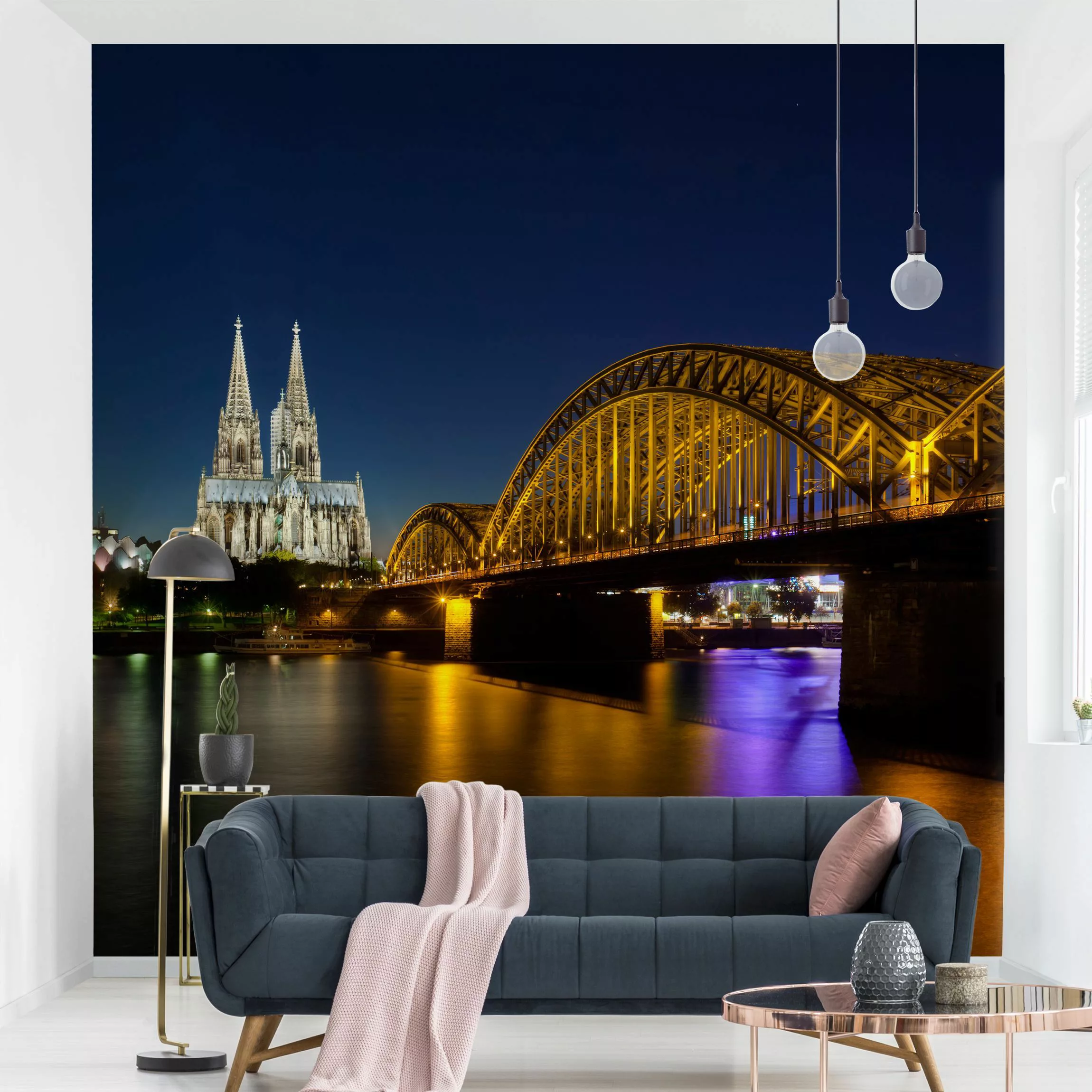 Fototapete Köln bei Nacht günstig online kaufen