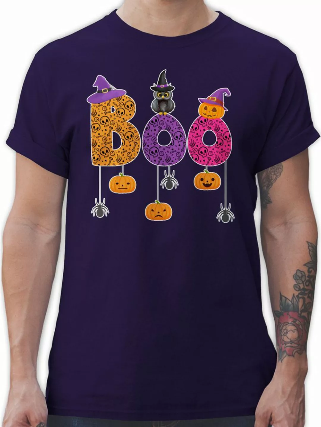 Shirtracer T-Shirt Boo Halloween I Spooky Halloween Halloween Kostüme Herre günstig online kaufen