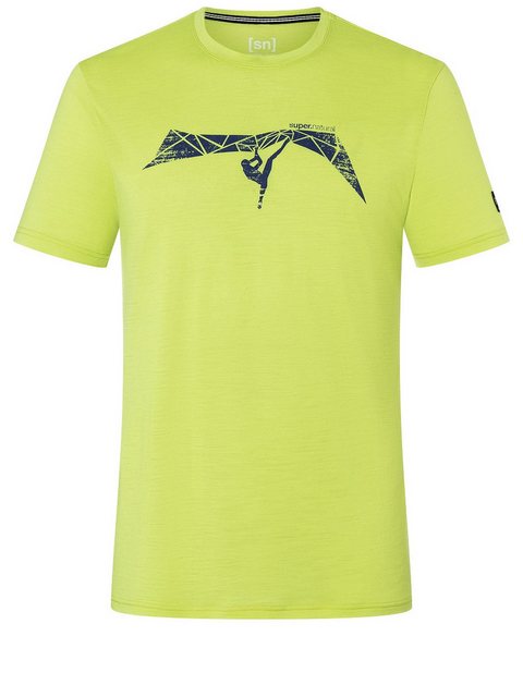 SUPER.NATURAL T-Shirt für Herren, Merino TRAVERSE TEE Berg Motiv, atmungsak günstig online kaufen