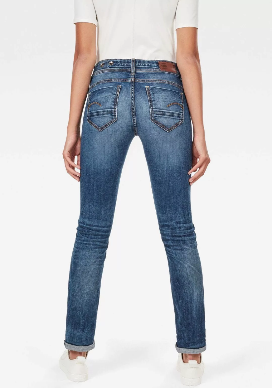 G-STAR Straight-Jeans "Midge Straight Women", mit Used-Effekten günstig online kaufen