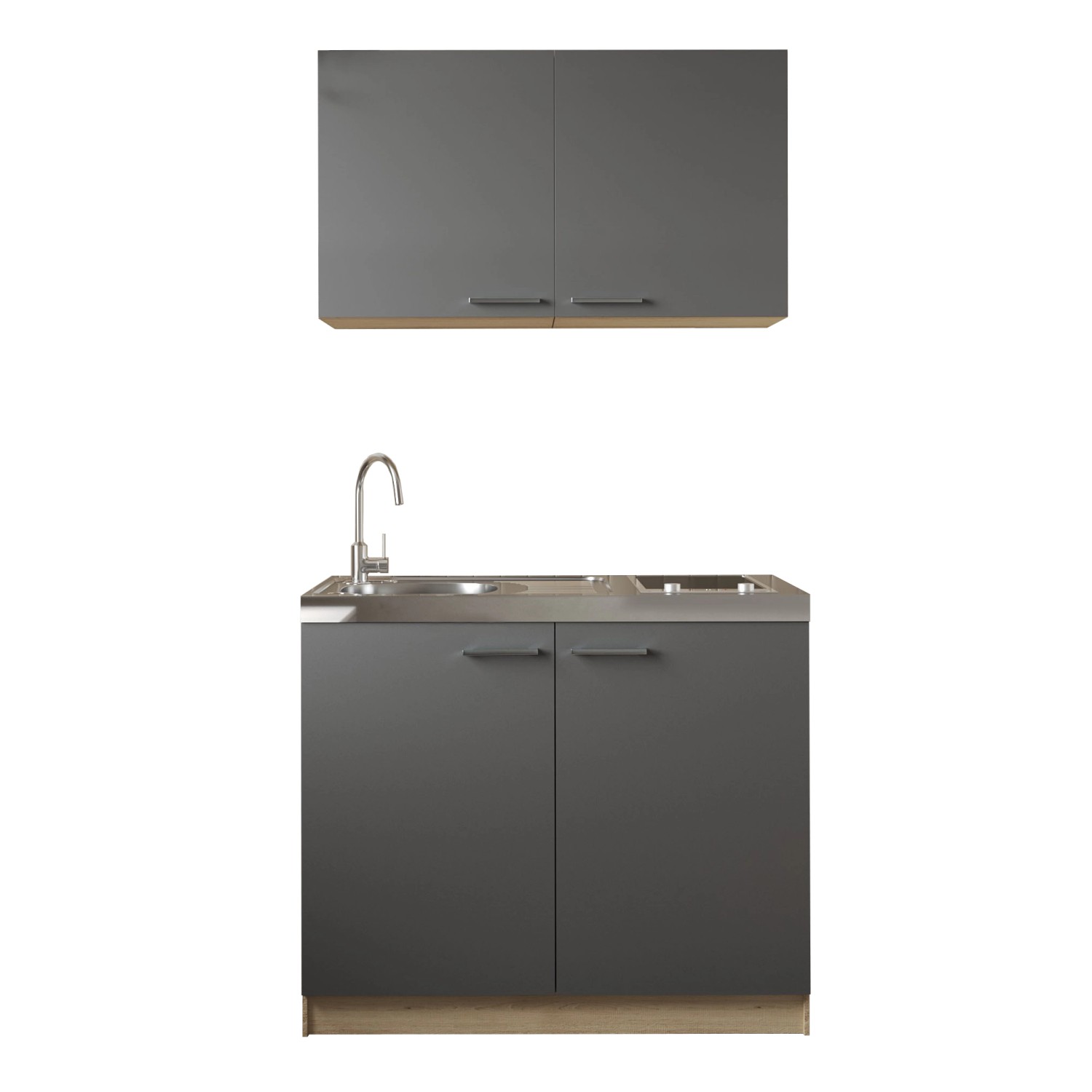 Respekta Küchenmöbel-Set 4 Merle 100 cm Grau günstig online kaufen