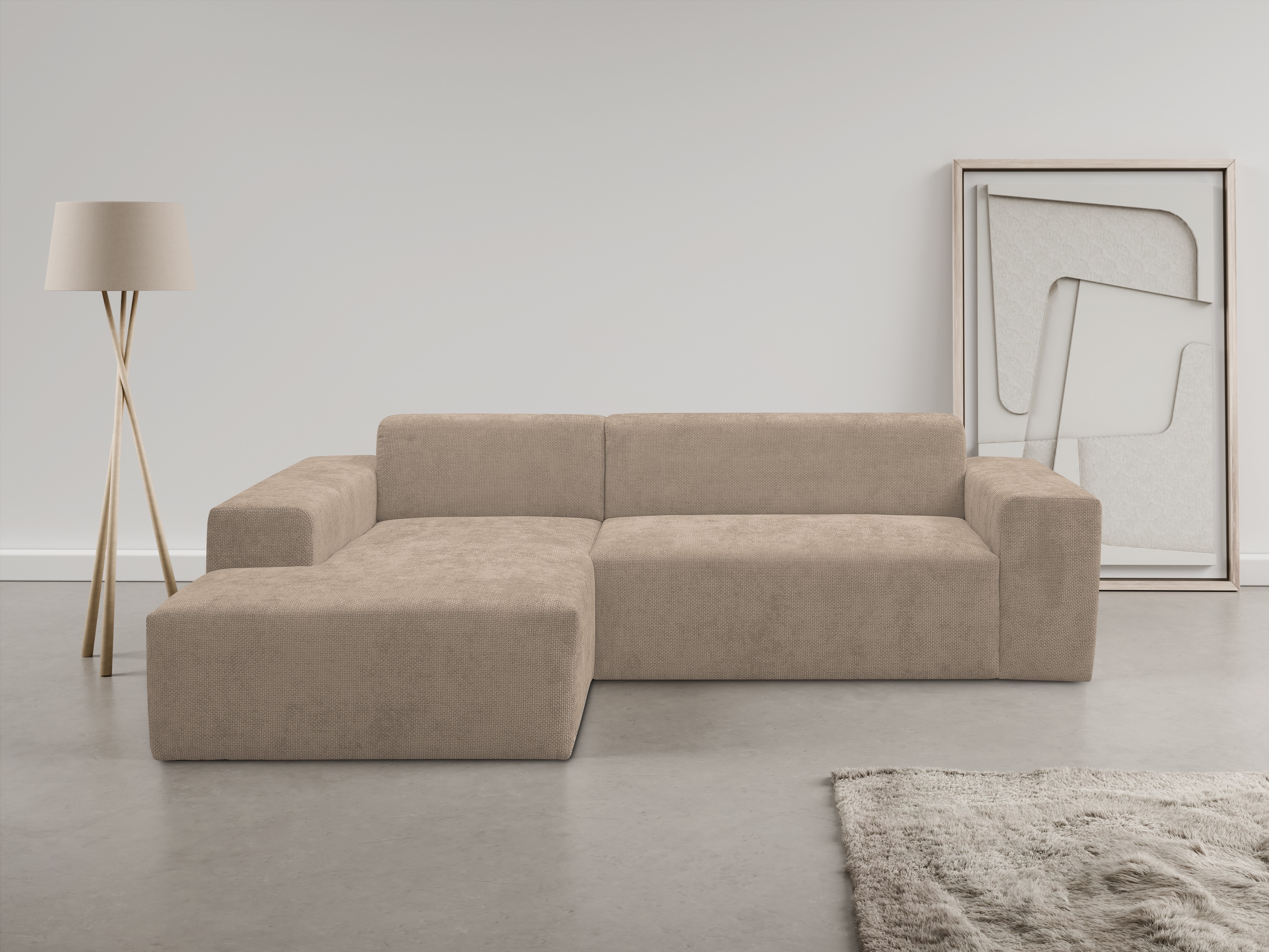 WERK2 Ecksofa »Zeus-L modern und zeitlos, Breite 253cm, bequemes Sofa«, Cur günstig online kaufen