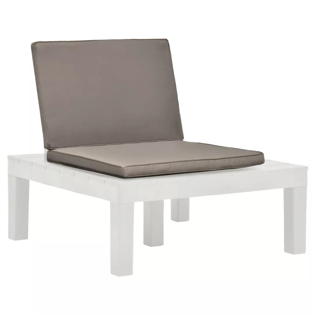 Garten-lounge-stuhl Mit Sitzpolster Kunststoff Weiß günstig online kaufen