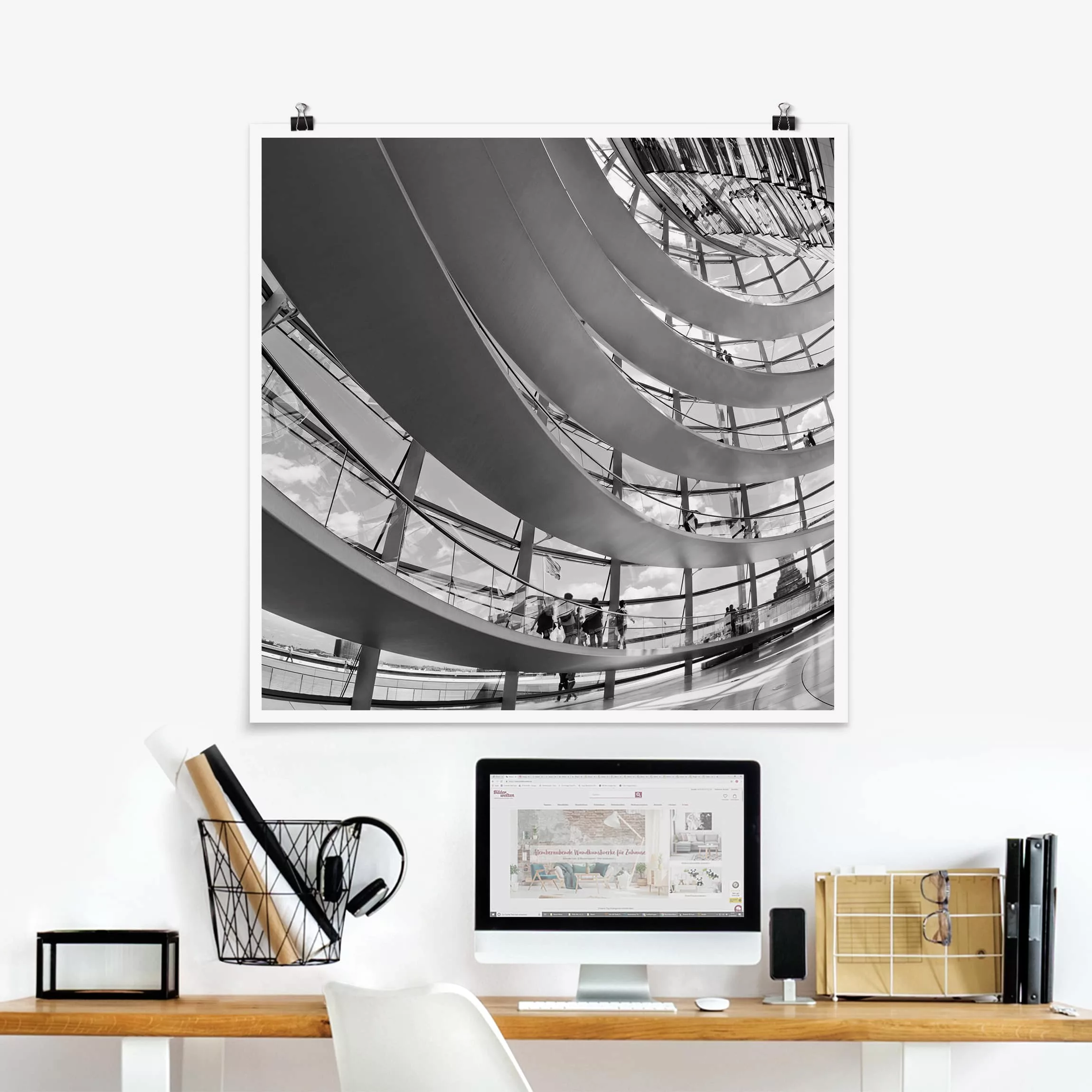 Poster Architektur & Skyline - Quadrat Im Berliner Reichstag II günstig online kaufen